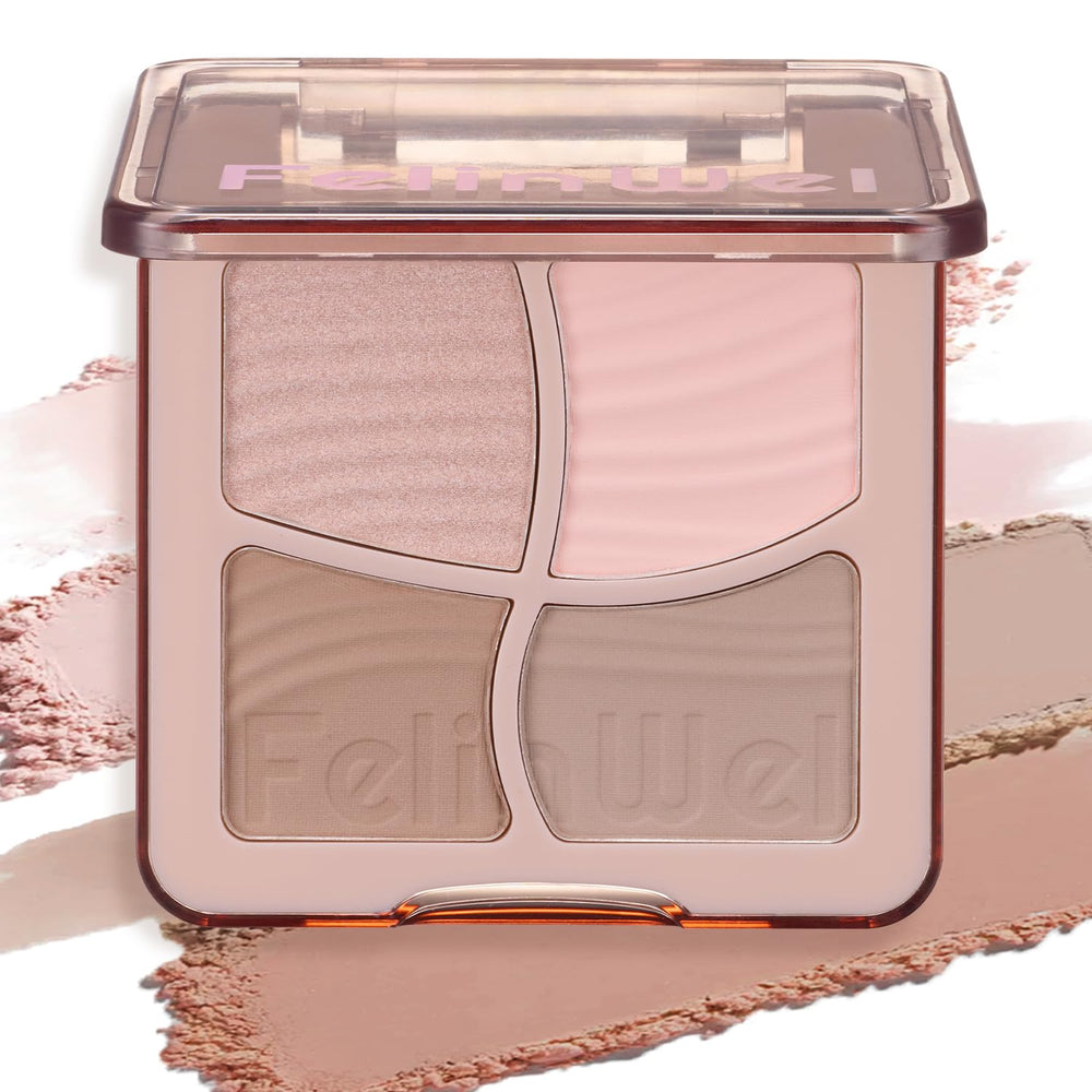 FelinWel Highlight Contour Palette open case enables effortless sculpt and radiant glow.