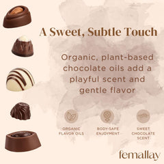 Femallay organic vaginal melts chocolate foil seal highlighting secure packaging