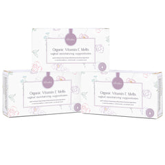 Femallay vaginal melts packaging front for discreet, hydrating intimate care.