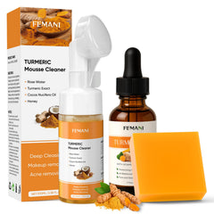 Femani turmeric soap bar close-up for gentle exfoliation and radiant skin