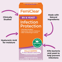FemiClear ingredient hyaluronic acid emphasizes soothing moisture for intimate skin.