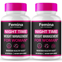 Femina Nighttime Capsules bottle on white background