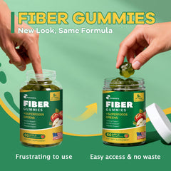 Femmetra open wide-mouth bottle with gummies visible for easy serving