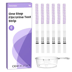 Packaging and contents of Femometer FSH menopause test kit