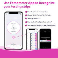 Femometer app on a smartphone for tracking ovulation