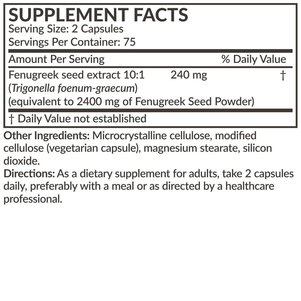 High-quality ingredients for Fenugreek Extra Strength