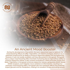 Ingredients panel close-up of fenugreek extract capsules.
