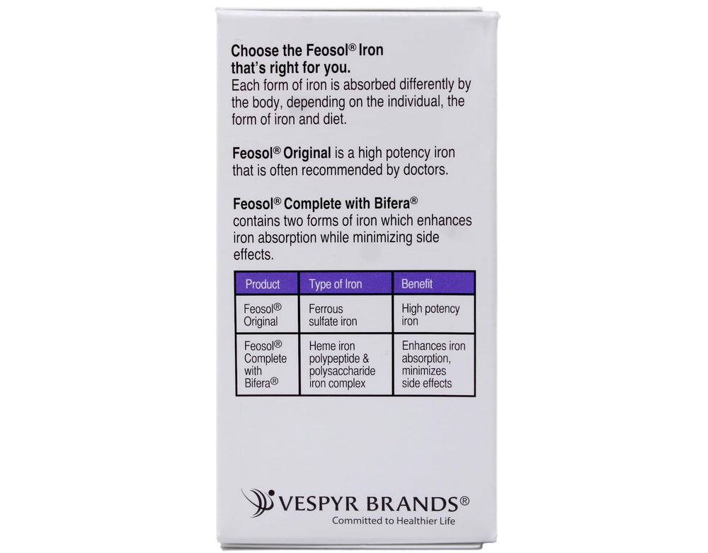 Feosol Bifera caplet illustration indicating once-daily dosage