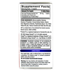 Feosol label detail emphasizes balanced iron formula and absorption features.