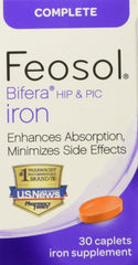 Feosol Complete with Bifera Iron 30 Caplets front view