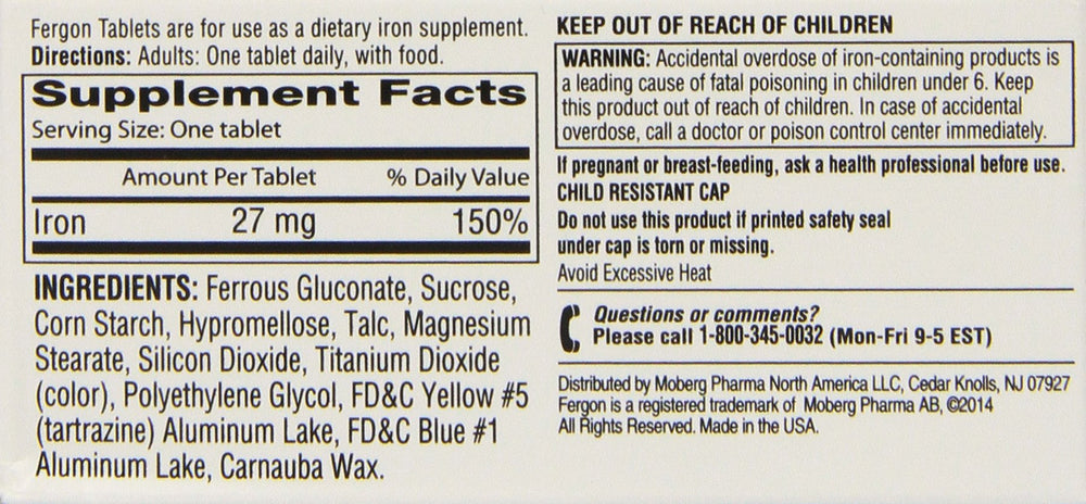 Front view of Fergon Iron Supplement 3-pack (image 2)