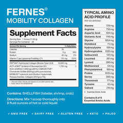 One scoop of Fernes Mobility Collagen Peptides powder
