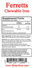 Close-up of Ferretts Lemon-Lime iron chewables showing texture and form