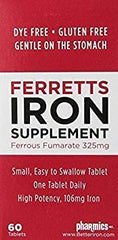 Ferretts Tablets 60-count bottle (106 mg) – 2-pack iron supplement