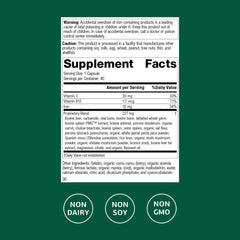 Nutrition facts label for Ferrofood iron supplement