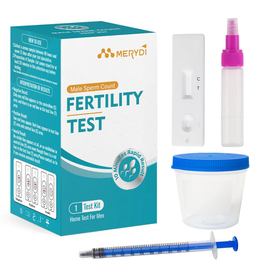 Fertility test kit for men with components and packaging