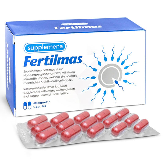 Fertilmas bottle and capsules for men's fertility support