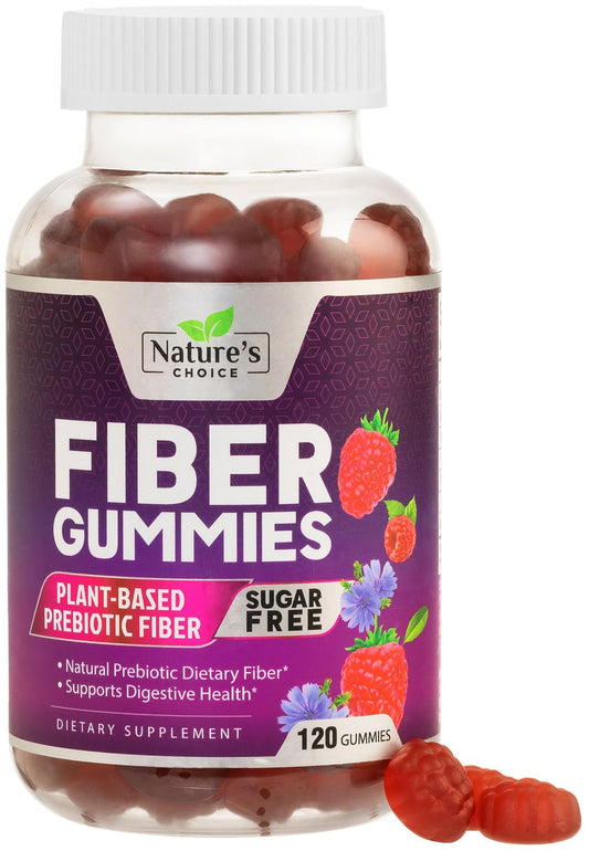 Front view of Fiber Gummies 4g Sugar-Free berry flavor bottle