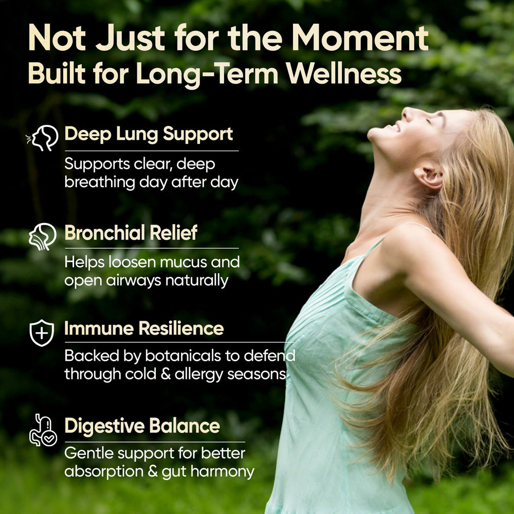 Immune support and respiratory wellness concept image