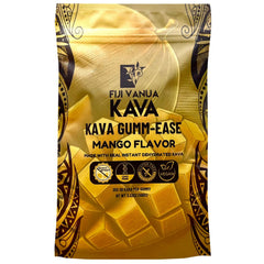 Front packaging of Fiji Vanua Kava GUMM-Ease Mango Gummies