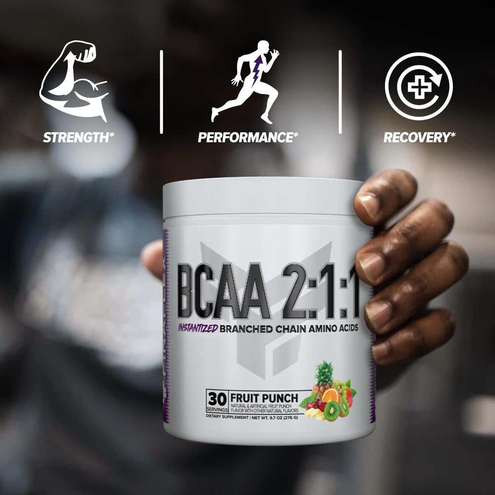 Serving scoop with FINAFLEX BCAA powder in Fruit Punch