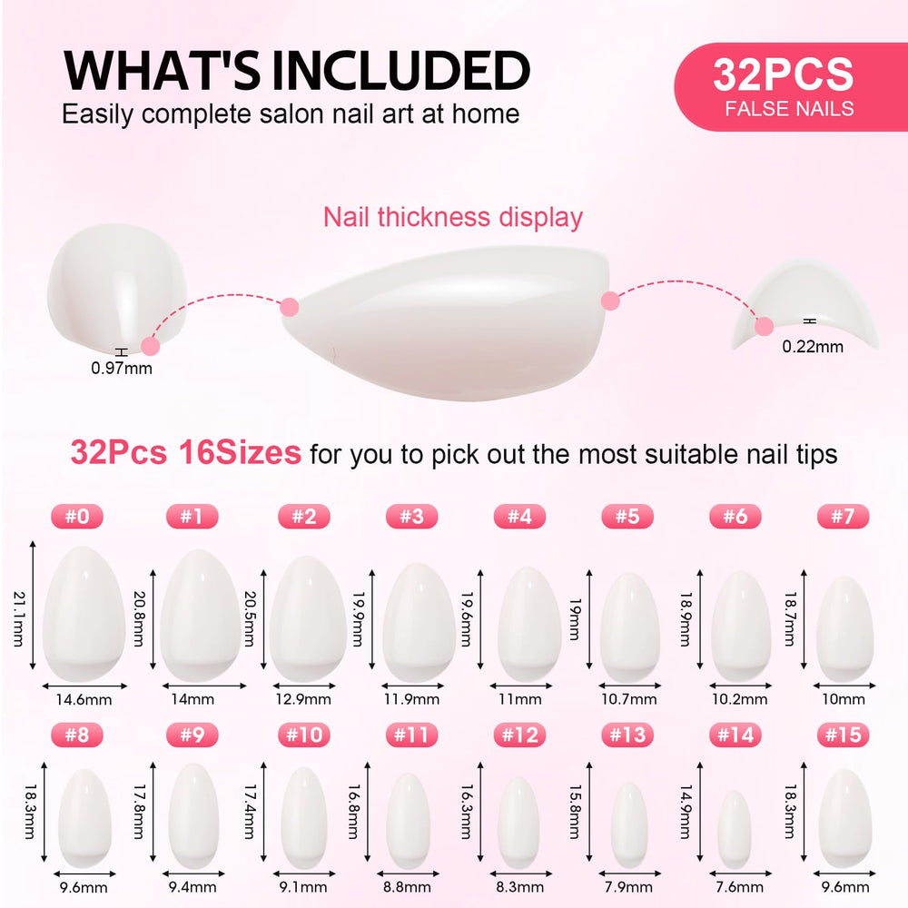 Findigit nails in 16 sizes ensure a natural, comfortable fit.