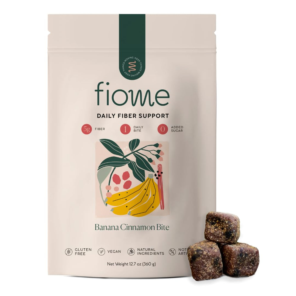 Fiome Fiber supplement bite in Banana Cinnamon flavor