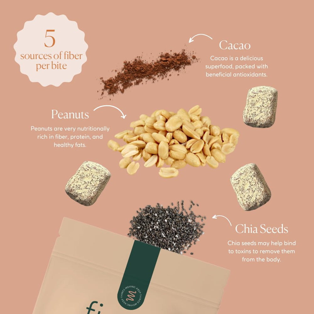 Fiome 30-serving pouch of peanut butter cacao fiber bites