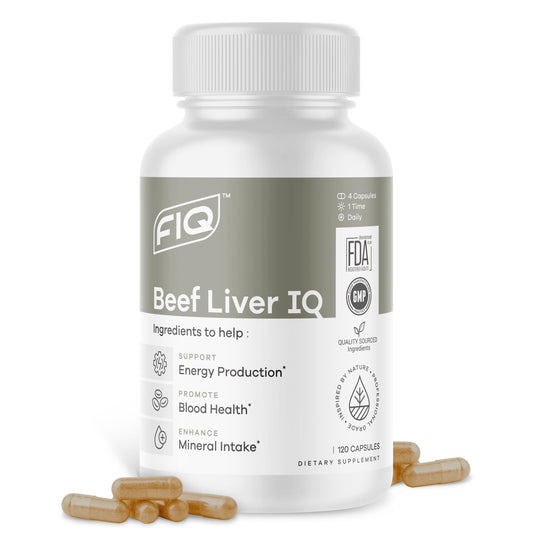FIQ Beef Liver IQ bottle and label