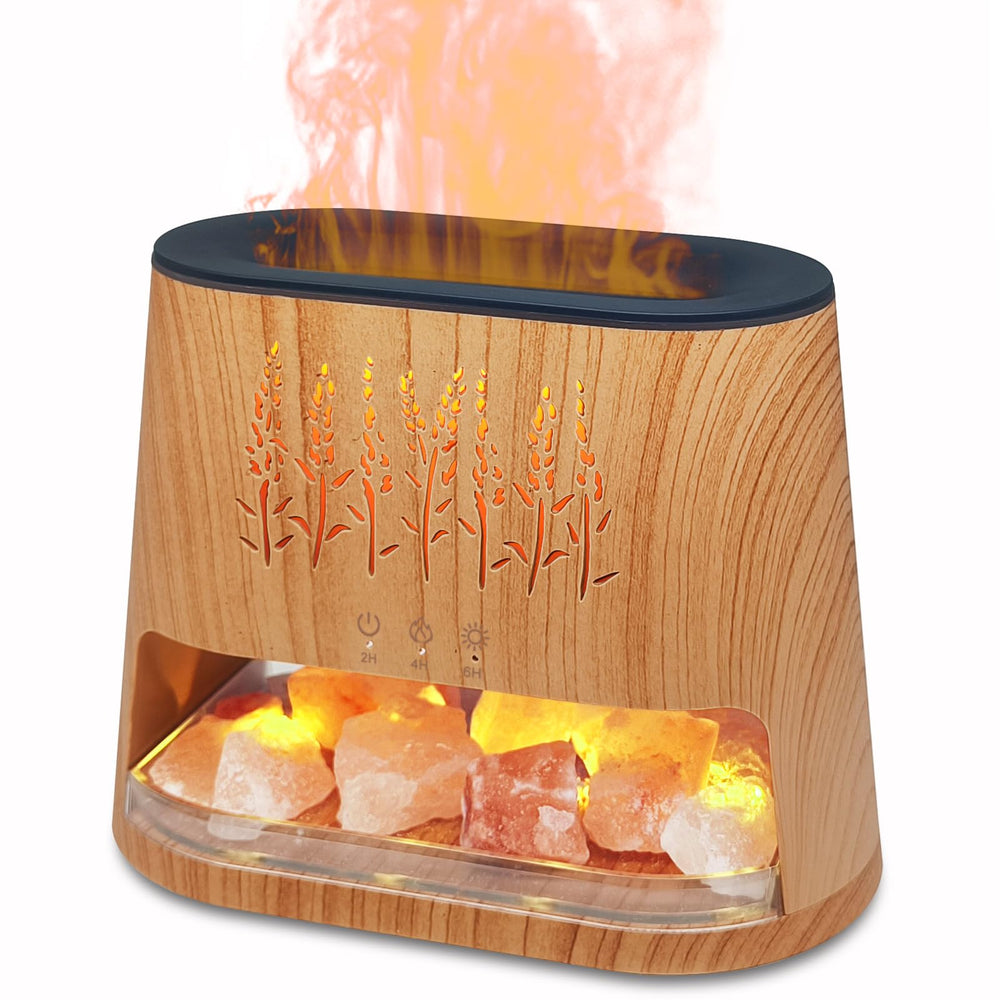 Fireplace flame diffuser with 8-color LED lighting