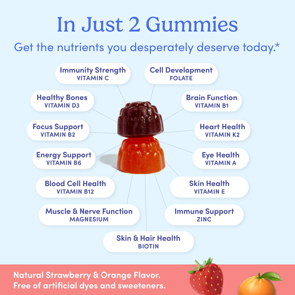 Gummies being chewed on the go by a busy user