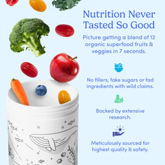 Gummy vitamins featuring organic apples and blueberries