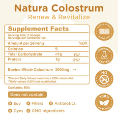 Scoop of first-milking colostrum powder
