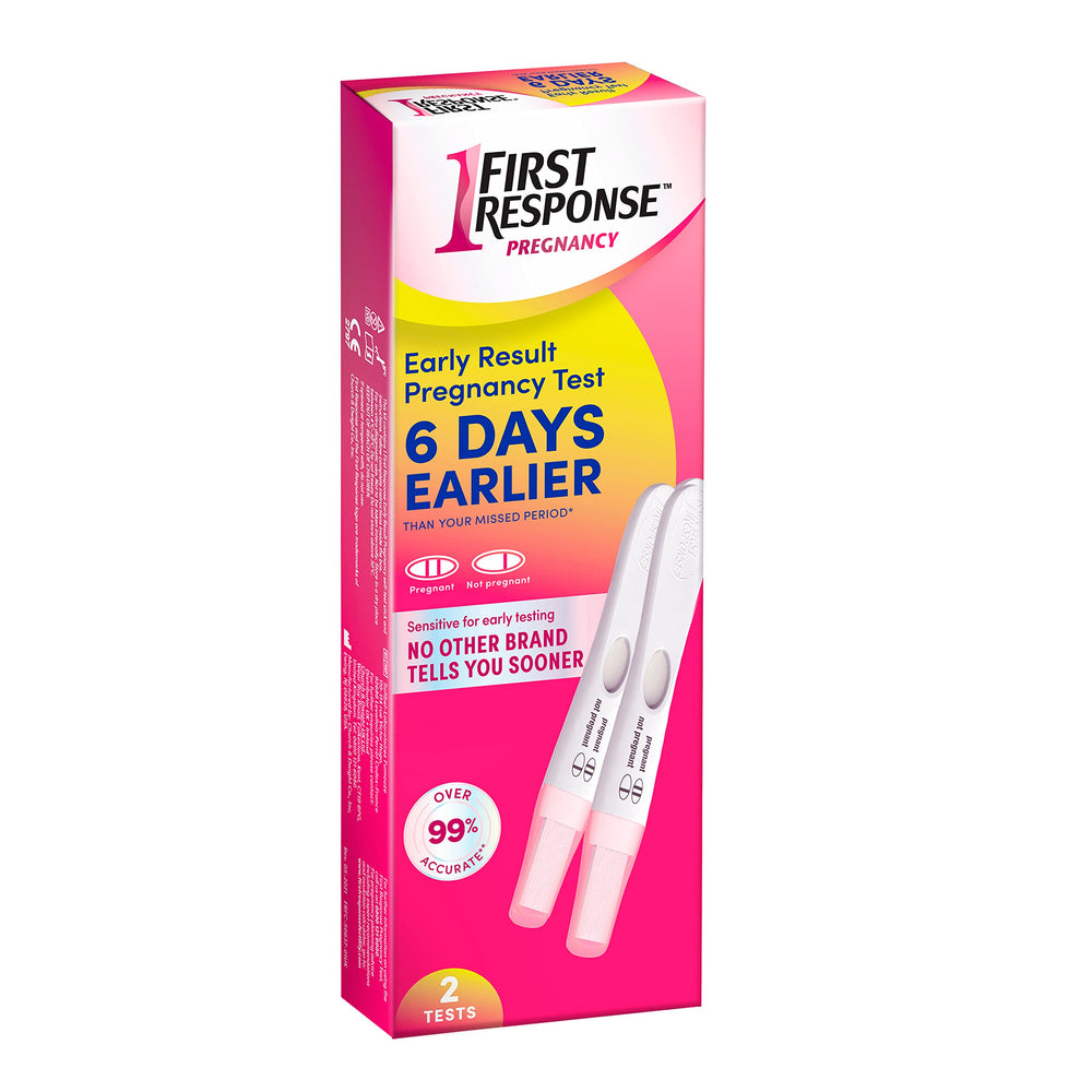Two-count First Response Early Result Pregnancy Test kit, packaging may vary