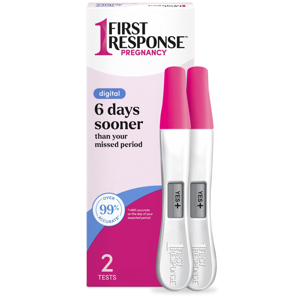 Pack shot of First Response Gold digital pregnancy test