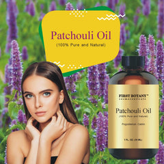 Packaging of First Botany Patchouli Oil 1 oz bottle