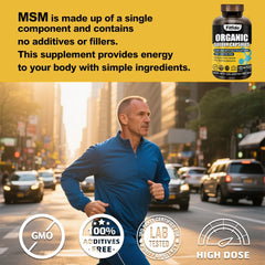 Illustration of benefits: joints, hair, skin, nails with Fitfido MSM