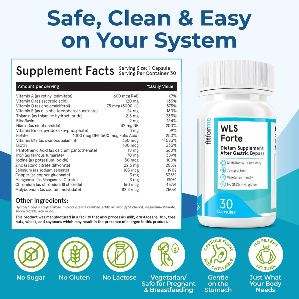 WLS Forte one-a-day capsule close-up
