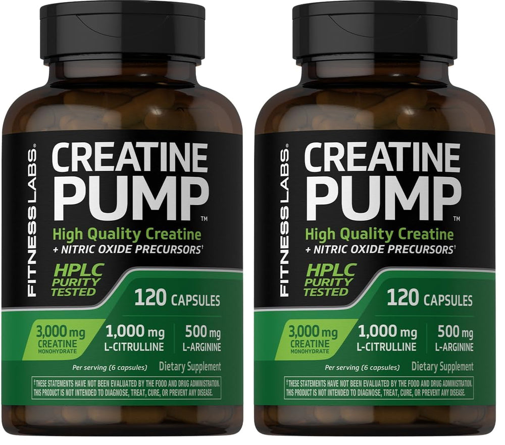 Fitness Labs Creatine Monohydrate Capsules front pack (pack of 2)