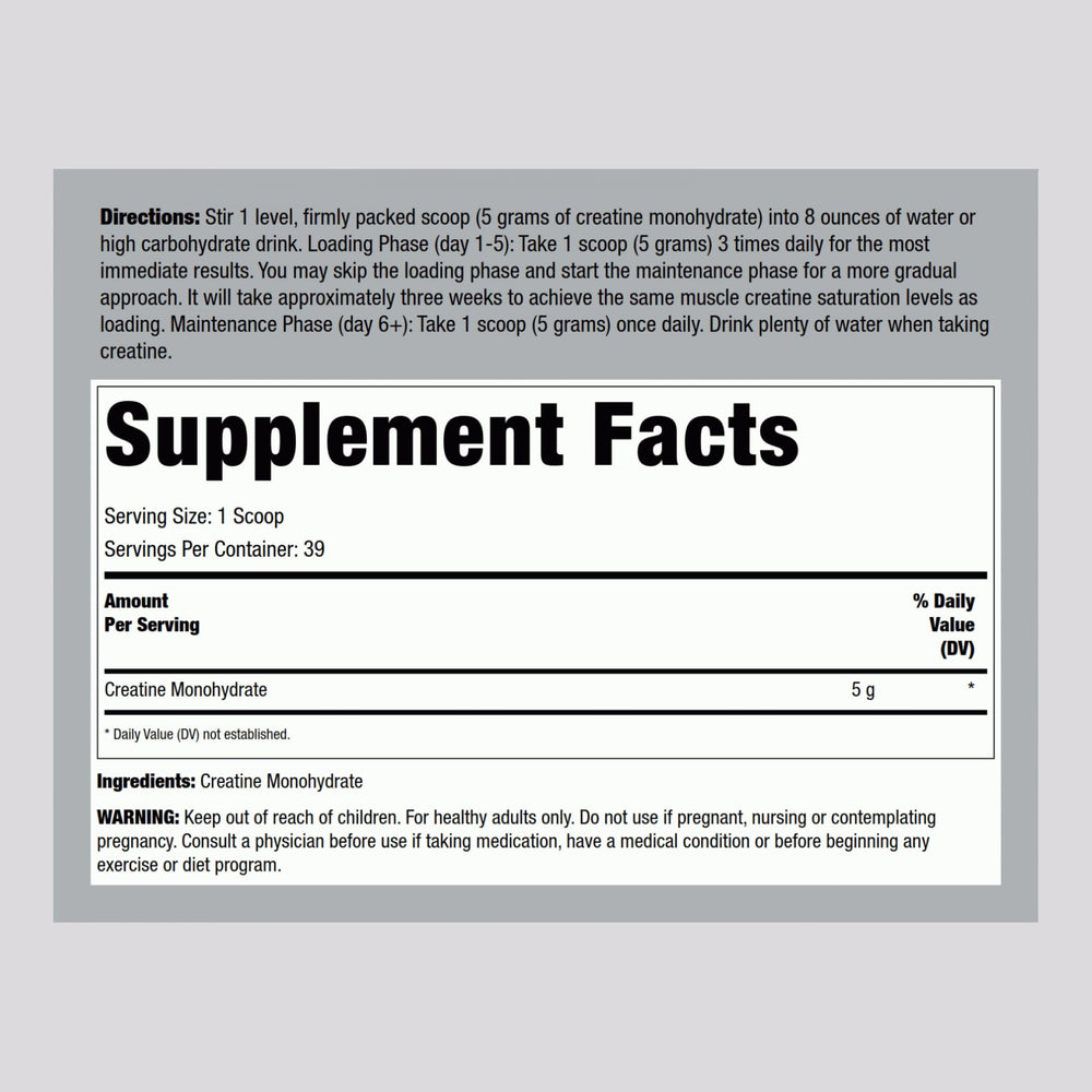 Back view of Fitness Labs Creatine Powder Pack 2 7.05 oz