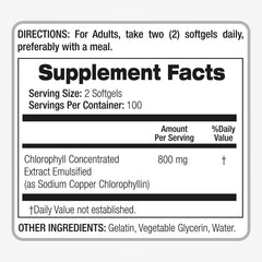 Chlorophyll Softgels 800 mg – Serving Close-Up