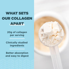 Graphic illustrating five types of collagen and immune support