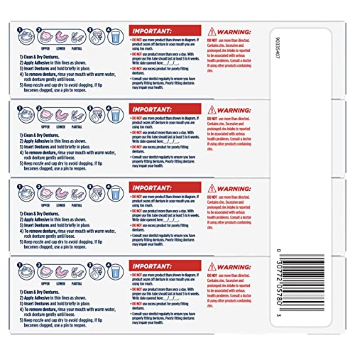 Close-up of Fixodent adhesive cream jar and applicator