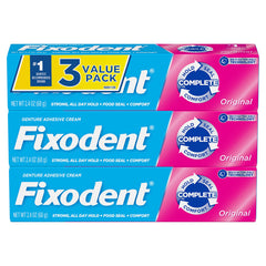 Suitable for both full and partial dentures with Fixodent Complete Original