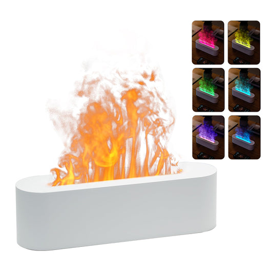 White flame color diffuser with seven color LED lights