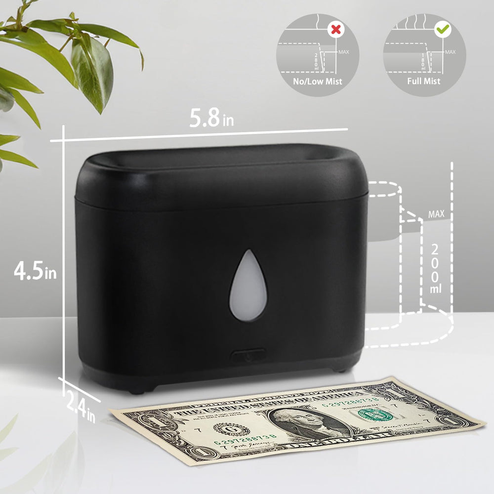 Black 200ml essential oil diffuser on a desk
