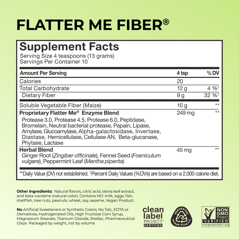 Serving scoop with Flatter Me Fiber GLP-1 Booster powder