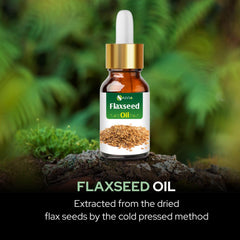 Bottle of flax seed oil with dropper for easy use