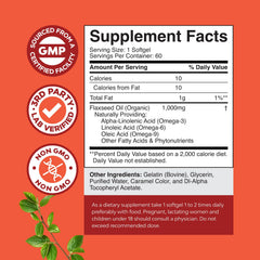 Close-up of flaxseed oil softgels