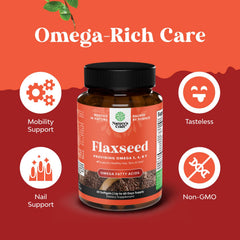 Organic flaxseed oil capsules packaging